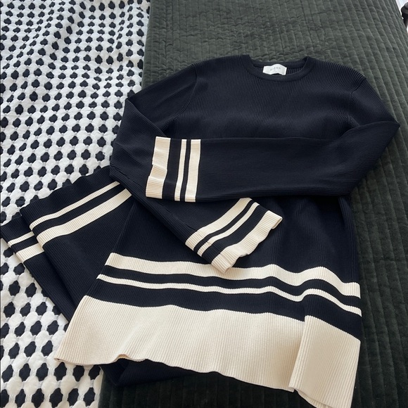 DISSH Madison Black Contrast Jumper Pant Set Womens Small Knit Ribbed Two Piece - Picture 7 of 13